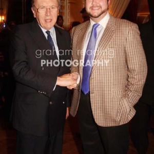Sir David Frost and Jonathan Sothcott at Michael Winner's book launch in 2011