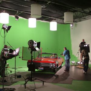 Michael Caporale directs a music video shot on greenscreen