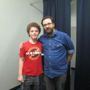 Connor with teacher taking a class at The Groundlings