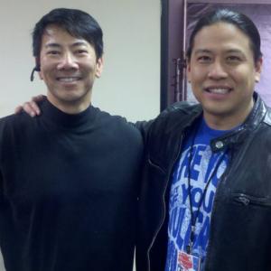 Garrett Wang and Producer Craig Lew on the set of Rock Jocks