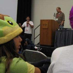 Craig Lew taking questions at the Comic Con screening of Lil Emos HalloweEmo