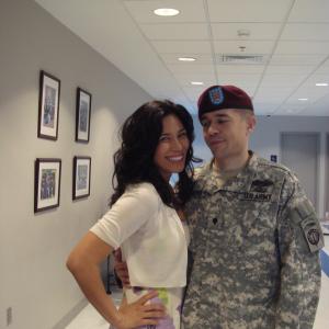 On the set of Army Wives