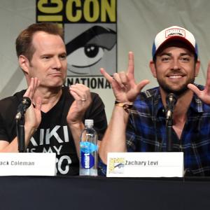 Jack Coleman and Zachary Levi at event of Heroes Reborn (2015)