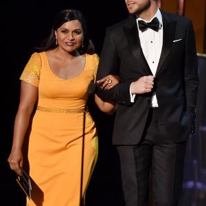 Zachary Levi and Mindy Kaling at event of The 67th Primetime Emmy Awards 2015
