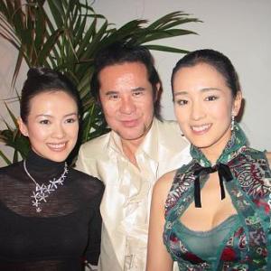 Kwok leung Gan with Zhang Ziyi  Gong Li at the movie 2046 premere party Cannes 2004