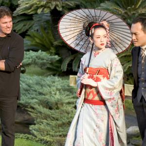 Still of Rob Marshall Ken Watanabe and Ziyi Zhang in Memoirs of a Geisha 2005