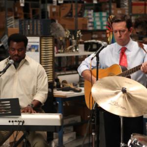 Still of Craig Robinson and Ed Helms in The Office 2005