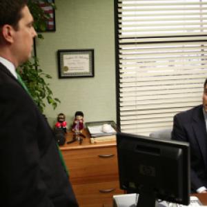 Still of Steve Carell and Ed Helms in The Office 2005
