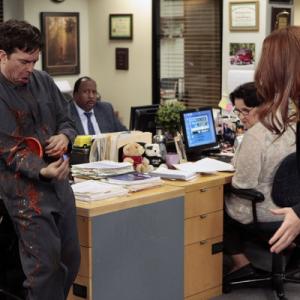 Still of Phyllis Smith Catherine Tate Ed Helms and Leslie David Baker in The Office 2005
