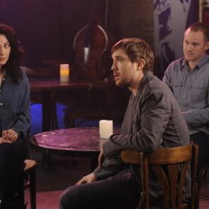 Still of Aaron Ashmore, Sam Huntington and Joanne Kelly in Warehouse 13 (2009)