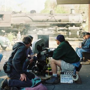 On location. October Sky, April 1998. #4501 rolls through Oliver Springs on one of the day's 11 photo run-bys. NS Tennessee Division supervisors and TVRM crews created on-time and flawless film work.