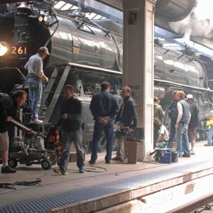 On location Public Enemies 2008 Chicago Union Station with Main Unit