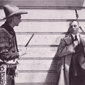 Bee Ho Gray using Erich von Stroheim as a target for his knifethrowing scene that was used in the 1924 silent classic Greed