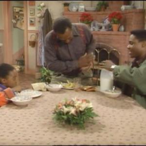 Still of Bill Cosby, Keshia Knight Pulliam and Malcolm-Jamal Warner in The Cosby Show (1984)