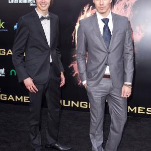 Lewis Tan and younger brother Sam Tan at the world premiere of The Hunger Games