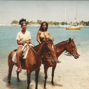 Carol & Racquel Commissiong on James Bond Beach in Jamaica