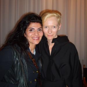 Naz Homa with ActressProducerWriter Tilda Swinton