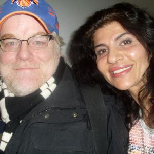 Naz Homa with ActorProducerDirector Philip Seymour Hoffman