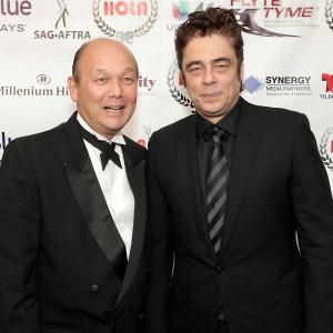 Benicio Del Toro and the 2016 HOLA AWARDS Producer Dean H Huh