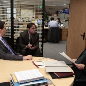Still of James Spader, Rainn Wilson and Ed Helms in The Office (2005)