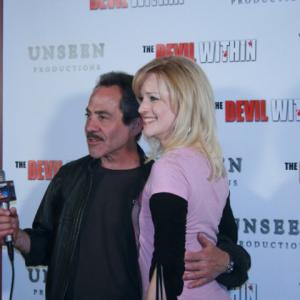 Larry Thomas aka The Soup Nazi interviews producerdirector Jenine Mayring ZOMBIE BOYFRIEND music video at Unseen Productions premiere of THE DEVIL WITHIN