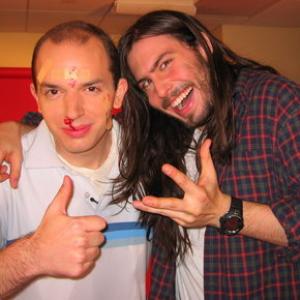 Paul Behind the Scenes with Andrew WK on the Set of Best Week Ever