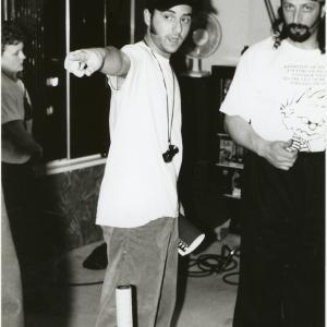 David Langlois directs Rick Faraci on the set of The Hot Karl1999