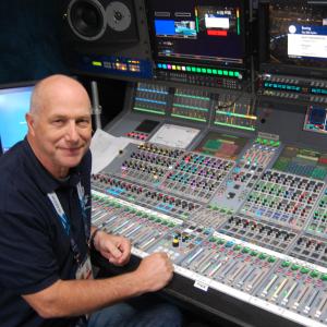 Mixing the XX Commonwealth Games boxing finals on a Calrec Apollo mixing desk at Glasgow 2014