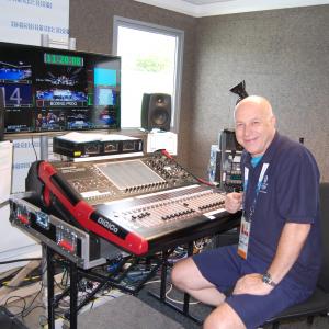 Neil Hillman MPSE, Sound Supervisor at the XX Commonwealth Games - Glasgow 2014, mixing live to air for a global audience.