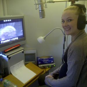 Nichola Burley recording ADR at The Audio Suite for the Origin Pictures drama Death Comes To Pemberley October 29th 2013