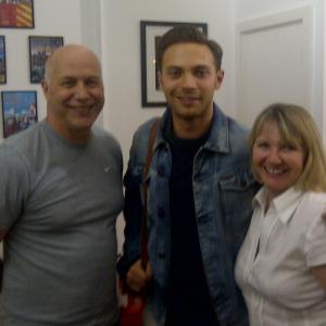 Neil Hillman MPSE with Matt Di Angelo and Facility Manager Heather Reinman, at The Audio Suite for the BBC 'Death in Paradise' Ep2 ADR session, 12-09-11.