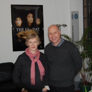 Neil Hillman MPSE with Clare Holman at The Audio Suite for her ADR session on 'Lewis', Series IV, 'Dead of Winter'; 4th February 2010.