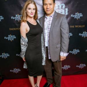 Elizabeth Sandy & James Huang at the premiere of 