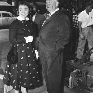 Vertigo Alfred Hitchcock and daughter Patricia 1958 Paramount