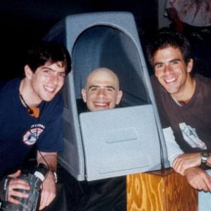 Brothers Gabriel Roth, Adam Roth, and Eli Roth filming the bowling alley massacre for 