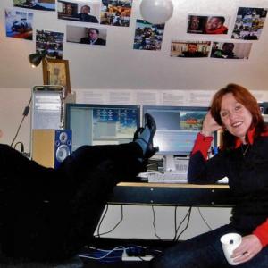 Editor HARD at work. With Director, Varcha Sidwell editing Compass 'The Mission' in the Attic cutting room of Roar Film, Hobart, 2009