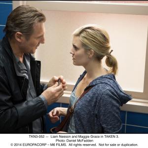 Still of Liam Neeson and Maggie Grace in Pagrobimas 3 2014