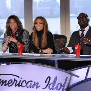 Still of Jennifer Lopez Steven Tyler and Randy Jackson in American Idol The Search for a Superstar 2002