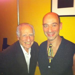 Jeff Blumberg, following his performance in the play Love & Other Allergies, with Mel Brooks