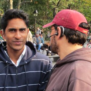 Prakash and alriveraLD in Washington Square Park NYC on set of EV