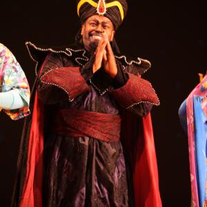 Lance Roberts sending blessings on the final day as Jafar in Alan Menkens stage version of Disneys Aladdin