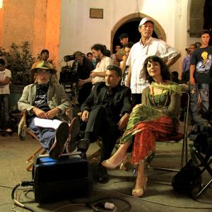 Ahmed Boulanen Younes Megri amal ayouch on set of  The retiurn of the son by Ahmed boulane