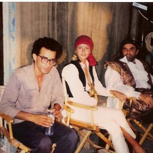 Ahmed Boulane, Catherine zeta Jones, Vittorio Gazman on the set of Sherazed by phillipe de Broca 1989