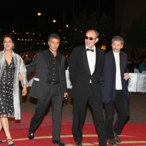 Actress Nadia Niazi actorcomposer Younes Megri directorproducer Ahmed Boulane and composer Mahmoud Megri at Marrakesh International Film Festival
