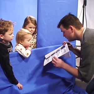 Directing kids for a bluescreen scene in a commercial