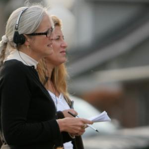 Becky Smith, director, and Jenny Siff, Script Supervisor, on the set of 
