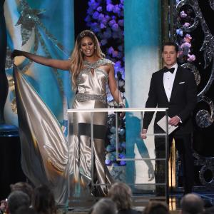 Laverne Cox and Matt McGorry at event of The 21st Annual Screen Actors Guild Awards (2015)
