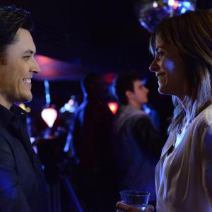 Still of Stephanie Szostak and Blair Redford in Satisfaction 2014