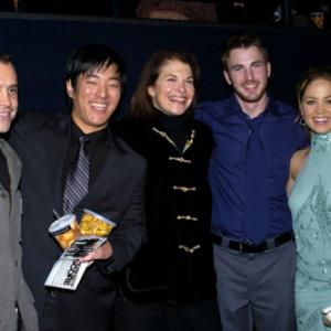 Sherry Lansing, Brian Robbins, Erika Christensen, Chris Evans and Leonardo Nam at event of The Perfect Score (2004)