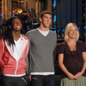Still of Amy Poehler Lil Wayne and Michael Phelps in Saturday Night Live 1975